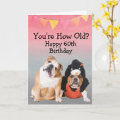 Aangepast grappige 60ste verjaardag van je Bulldog Kaart (Gele Bloem)