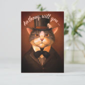 Aangepast grappige gromkat is mijn beste uitnodigi kaart (Staand voorkant)