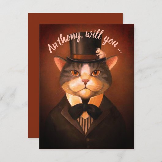Aangepast grappige gromkat... mijn beste man uitnodiging briefkaart (Voorkant / Achterkant)