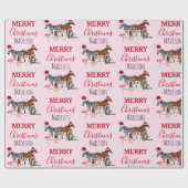 Aangepast grappige kerstdieren — kerstmandieten cadeaupapier (Vlak)