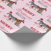 Aangepast grappige kerstdieren — kerstmandieten cadeaupapier (Hoek)