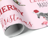 Aangepast grappige kerstdieren — kerstmandieten cadeaupapier (Rol Hoek)