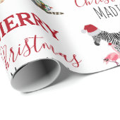 Aangepast grappige kerstdieren — kerstmandieten cadeaupapier (Rol Hoek)