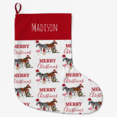 Aangepast grappige kerstdieren — kerstmandieten grote kerstsok (Voorkant)