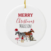 Aangepast grappige kerstdieren — kerstmandieten keramisch ornament (Achterkant)