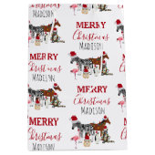 Aangepast grappige kerstdieren — kerstmandieten medium cadeauzakje (Voorkant)