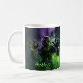 Aangepast griezelig monster in waterhorror Hallowe Koffiemok (Links)