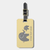 Aangepast grijs bagagelabel voor olifantenreizen v (Voorkant verticaal)