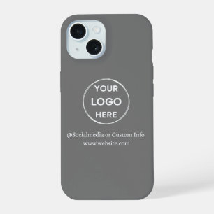 Aangepast grijs bedrijfslogo merk iPhone 15 case