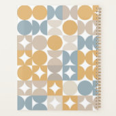 Aangepast grijs blauw Mustard Taupe Brown Art Patr Planner (Achterkant)