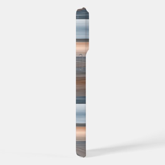 Aangepast grijs blauw tapes bruine Waterverf Strip iPhone Hoesje (Rechterkant)