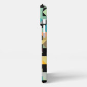 Aangepast grijs Blauwgroen blauw Aqua Green Black  iPhone Hoesje (Linkerkant)