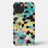 Aangepast grijs Blauwgroen blauw Aqua Green Black  iPhone Hoesje (Achterkant)