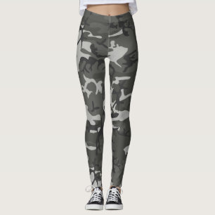 Aangepast grijs en zwart Camo Leggings