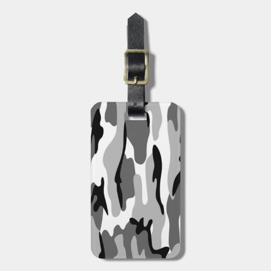 Aangepast grijs en zwart camouflage Bagagelabel (Voorkant verticaal)