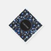 Aangepast grijs Gevist blauw patroon Servet (Hoek)