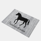 Aangepast grijs houten patroon Doormat Deurmat (Schuin)