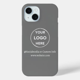 Aangepast grijs merk voor Logo iPhone 15 Case