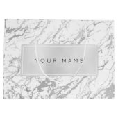 Aangepast grijs metallisch minimaal marmer grijze  groot cadeauzakje (Achterkant)