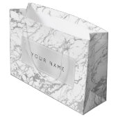 Aangepast grijs metallisch minimaal marmer grijze  groot cadeauzakje (Achterkant Gekanteld)
