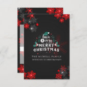 Aangepast grijs rood glitter bespaart prettig kers kaart (Voorkant / Achterkant)