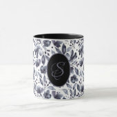 Aangepast grijs&Violet Moderne Waterverf Floral Mok (Midden)