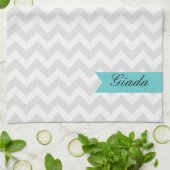 Aangepast grijs ZigZag Kitchen Towel Theedoek (Gevouwen)