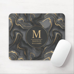 Aangepast grijs zwart en goud glinsterend marmeren muismat