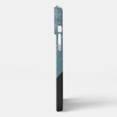 Aangepast grijs zwart marmer op afbeelding Blauwgr iPhone Hoesje (Linkerkant)