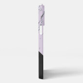 Aangepast grijs zwart marmer op vioolroze lavendel iPhone hoesje (Rechterkant)
