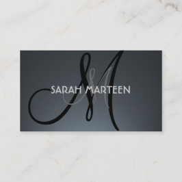 Aangepast grijs zwart monogram visitekaartje