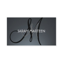 Aangepast grijs zwart monogram visitekaartje