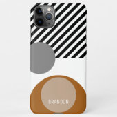 Aangepast grijs zwart-wit witte cirkels Kunstpatro iPhone Hoesje (Achterkant)