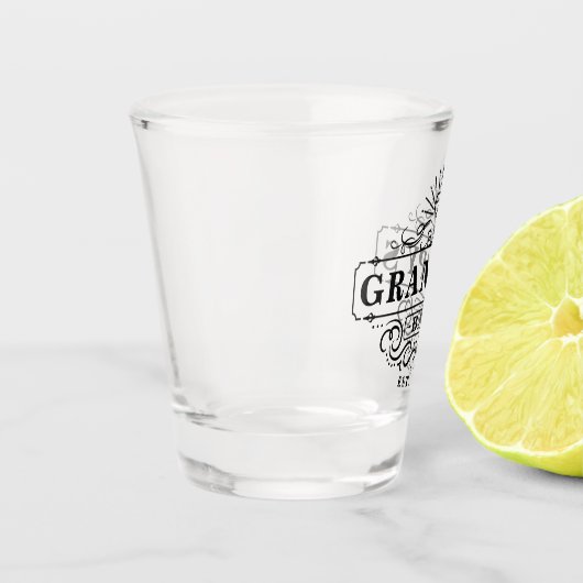 Aangepast grijssteunjaar ingesteld shot glas (Links)