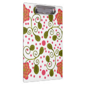 Aangepast grillig roze bloemmotief met polka stipp klembord (Rechts)