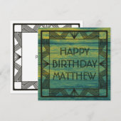 Aangepast groen Blauwgroen hout - Matig - Latijn - Feestdagenkaart (Voorkant / Achterkant)