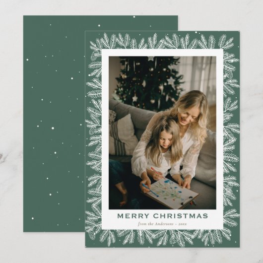 Aangepast groen bos met kerstmis feestdagenkaart (Voorkant / Achterkant)