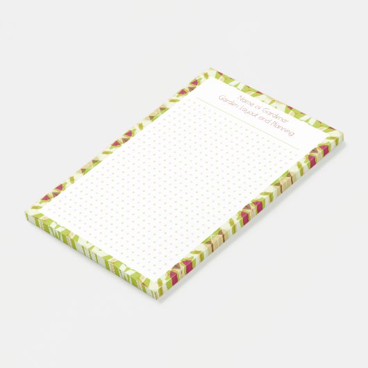 Aangepast Groen Bruin Dot Grid Garden Indeling Pla Post-it® Notes (Schuin)