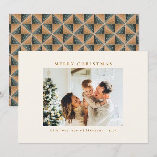 Aangepast groen  design met kerstmis feestdagenkaart (Voorkant / Achterkant)