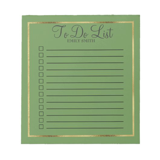 Aangepast groen en goud om Notitieblok te doen (Voorkant)