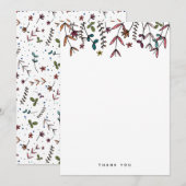 Aangepast groen en Oranje Floral Pattern Bedankkaart (Voorkant / Achterkant)