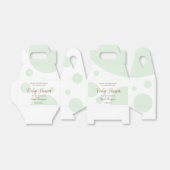 Aangepast groen en wit baby shower genderneutraal bedankdoosjes (Uitgevouwen)