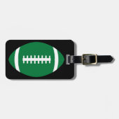 Aangepast groen en zwart Football Bagagelabel (Voorkant horizontaal)