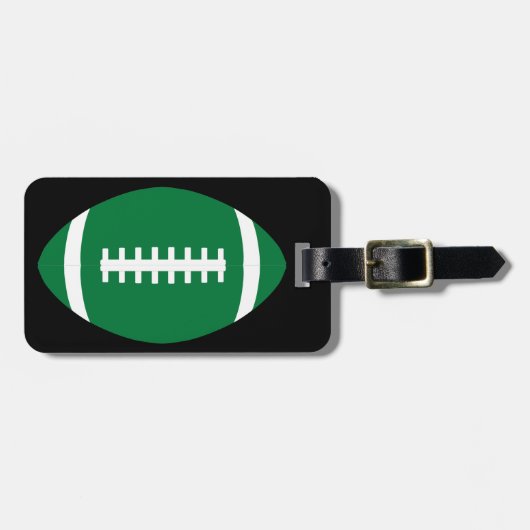 Aangepast groen en zwart Football Bagagelabel (Voorkant horizontaal)