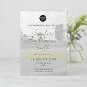 Aangepast groen geel Afstuderen met achtergrondfot Kaart (Staand voorkant)