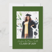 Aangepast groen geel Afstuderen met achtergrondfot Kaart (Achterkant)