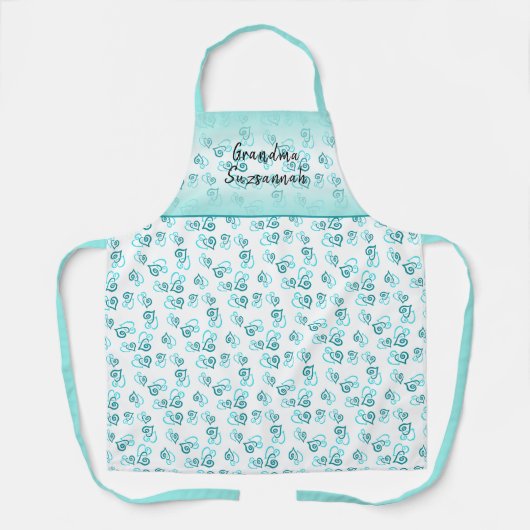 Aangepast groen gekoppeld hartpatroon, aangepast schort (Voorkant)