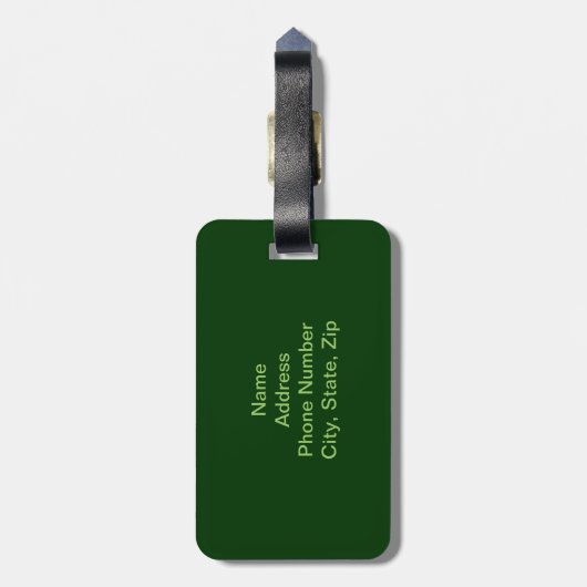 Aangepast groen geplakt Bagagelabel (Achterkant verticaal)