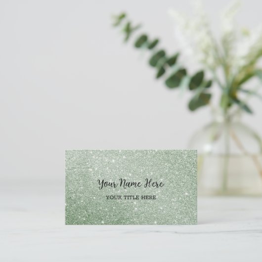 Aangepast groen glitter-Visitekaartje Visitekaartje (Staand voorkant)
