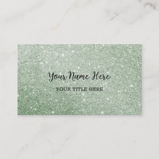 Aangepast groen glitter-Visitekaartje Visitekaartje (Voorkant)